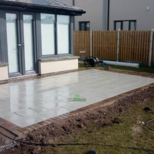 Slabbed Patio with Block Paved Border in Wexford Town