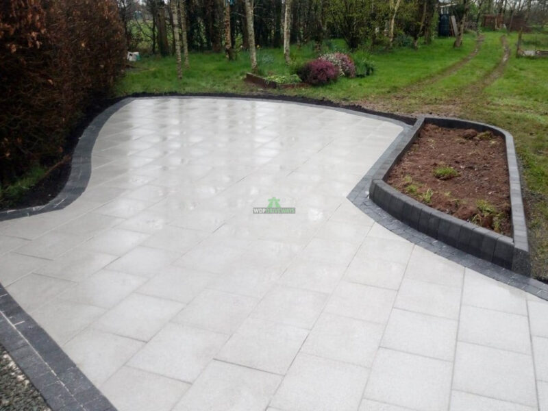 Patio with Silver Granite Slabs and Raised Flower Bed in New Ross, Co. Wexford (3)