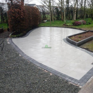 Patio with Silver Granite Slabs and Raised Flower Bed in New Ross, Co. Wexford (6)