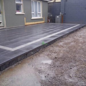 Raised Charcoal Granite Slabbed Patios with Silver Granite Borderline in Kilmuckridge, Co. Wexford (4)