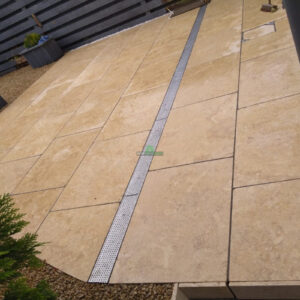 Patio with Beige Egyptian Limestone Slabs and Golden Gravel in Enniscorthy, Co. Wexford (3)